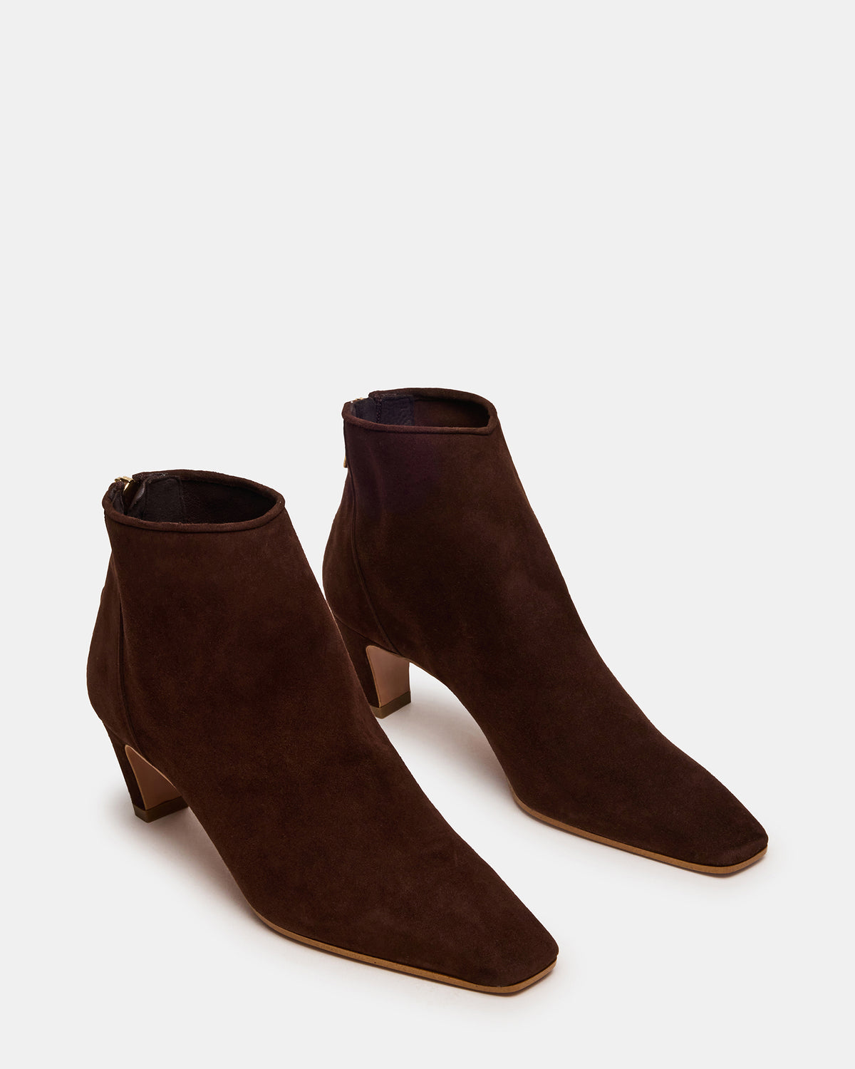 JUNO Brown Suede Square-Toe Women's Ankle Boot | Steve Madden