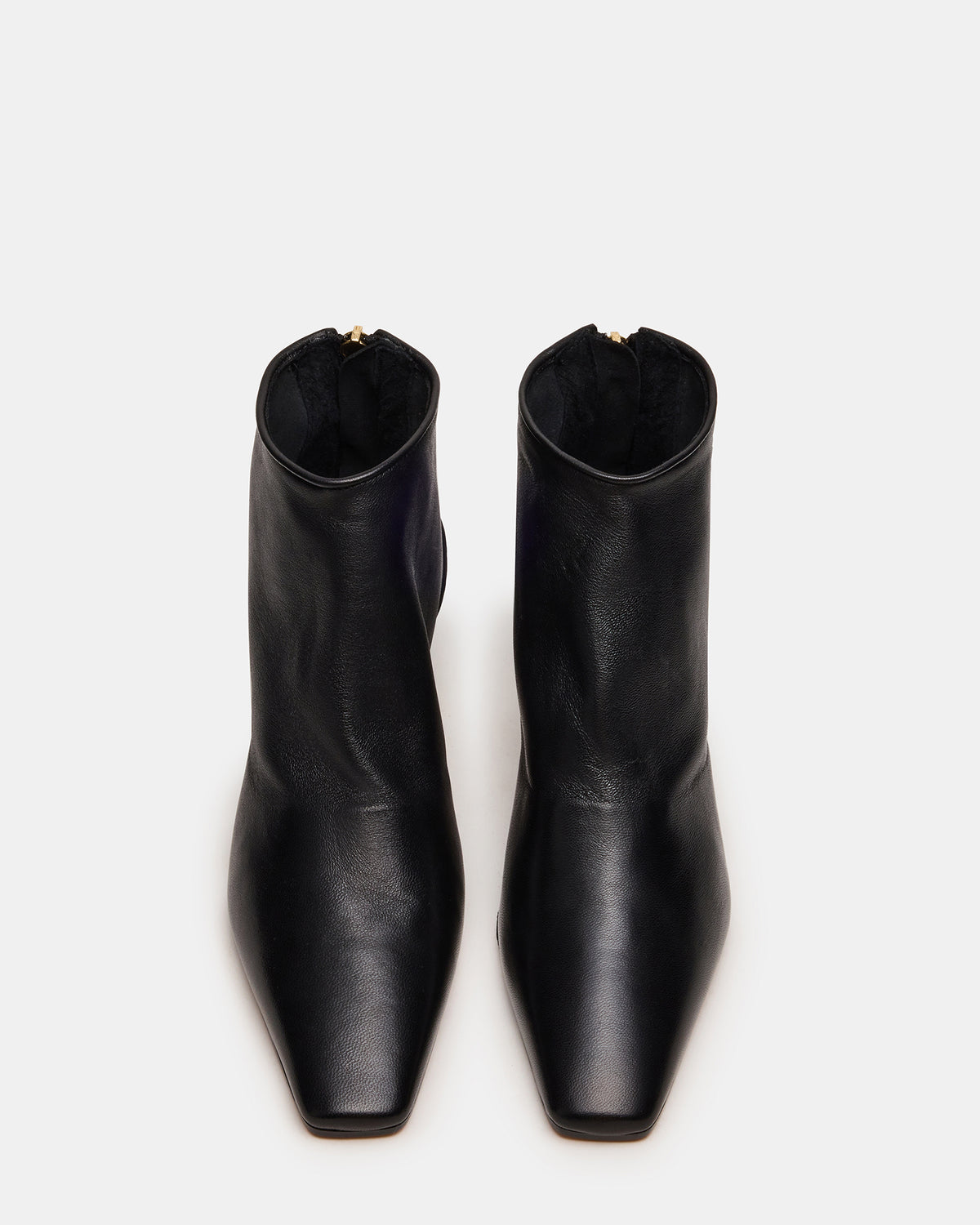 JUNO Black Leather Square-Toe Women's Ankle Boot | Steve Madden
