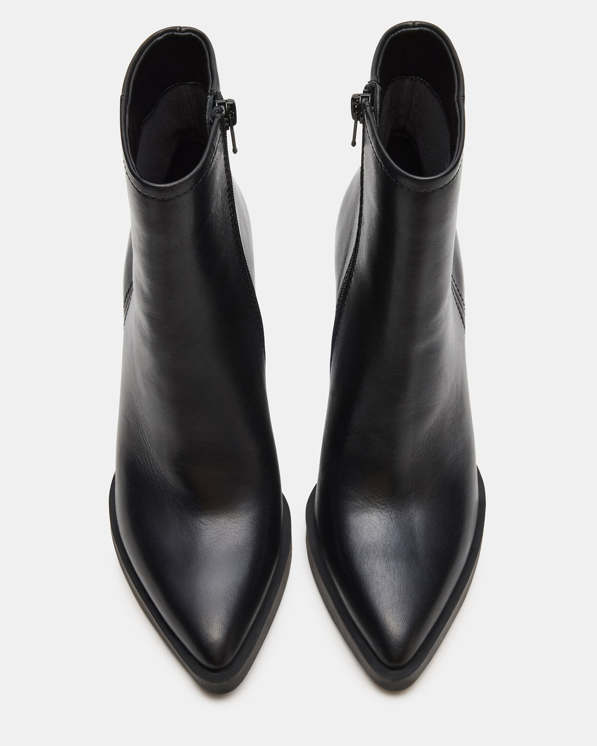 HARDEN Black Leather Women's Pointed-Toe Ankle Boot | Steve Madden