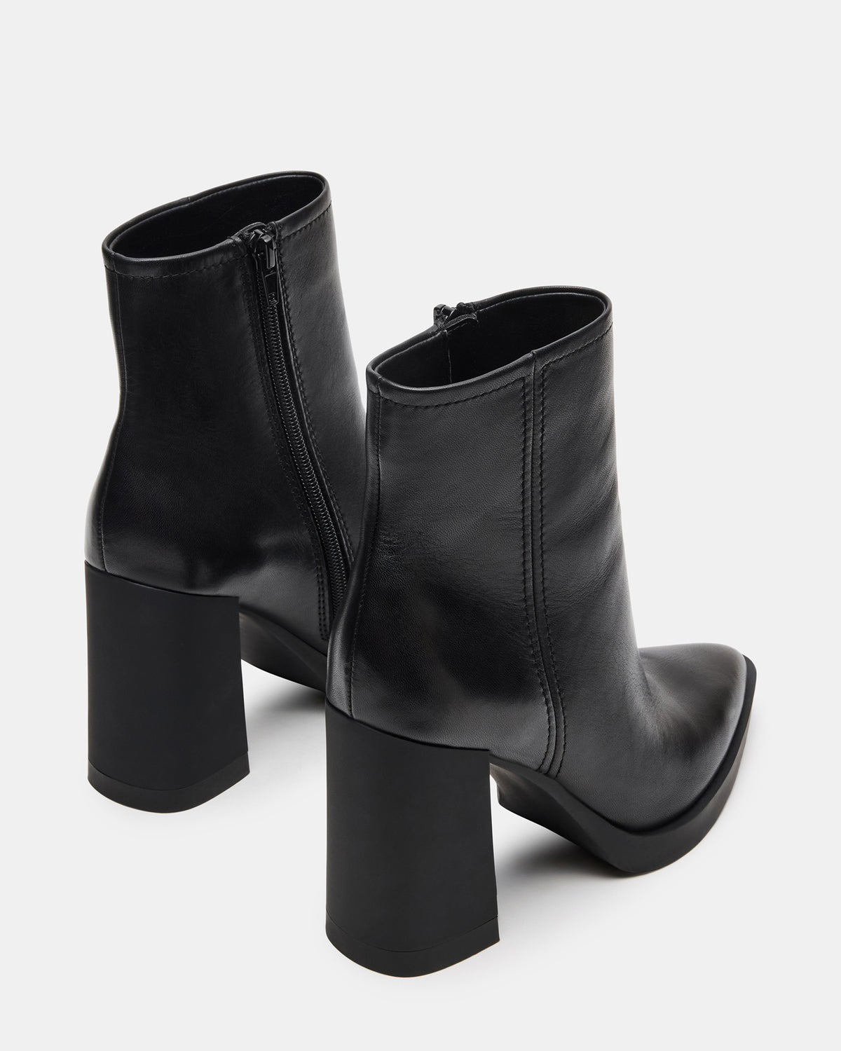 HARDEN Black Leather Women's Pointed-Toe Ankle Boot | Steve Madden
