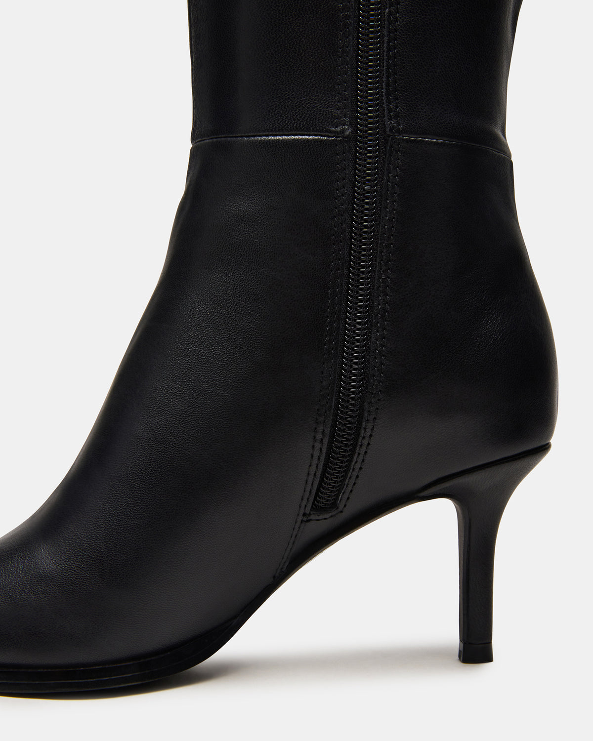LINGO Black Leather Pointed-Toe Knee-High Women's Boot | Steve Madden