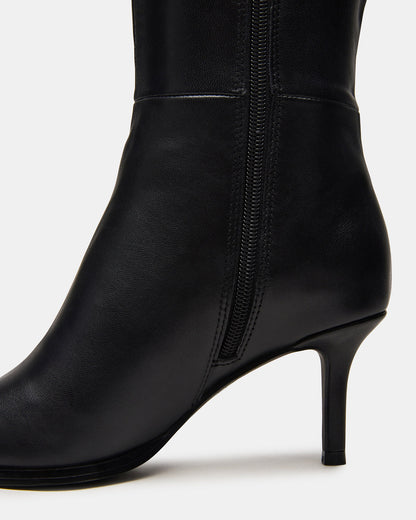 LINGO Black Leather Pointed-Toe Knee-High Women's Boot | Steve Madden
