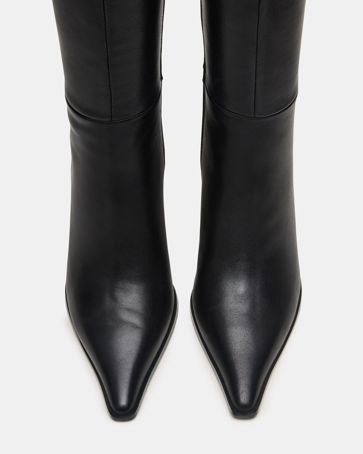 LINGO Black Leather Pointed-Toe Knee-High Women's Boot | Steve Madden