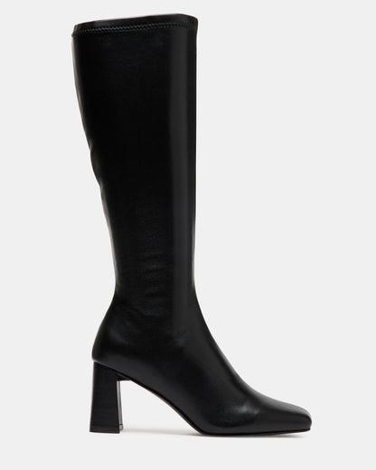 HOLLY Black Women's Knee-High Square-Toe Boot | Steve Madden