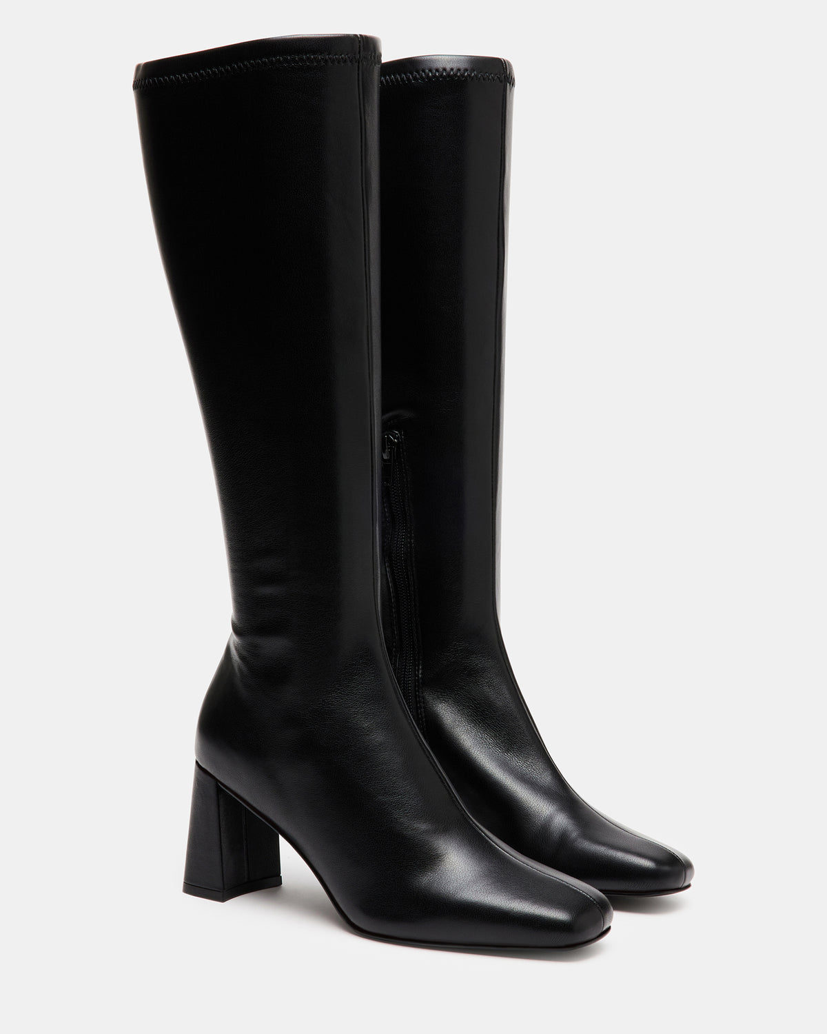 HOLLY Black Women's Knee-High Square-Toe Boot | Steve Madden