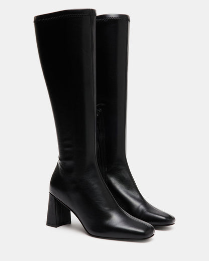 HOLLY Black Women's Knee-High Square-Toe Boot | Steve Madden