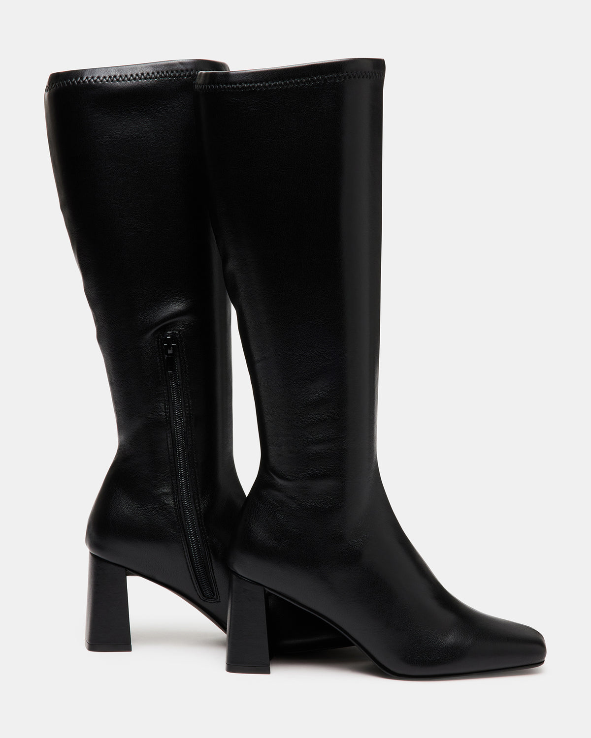HOLLY Black Women's Knee-High Square-Toe Boot | Steve Madden