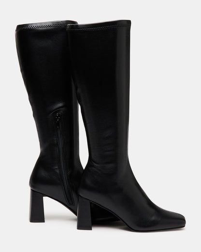 HOLLY Black Women's Knee-High Square-Toe Boot | Steve Madden