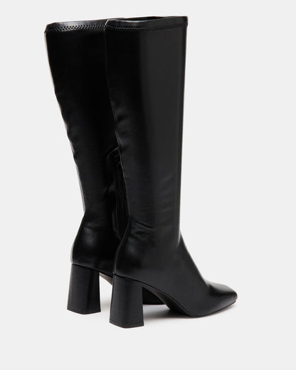 HOLLY Black Women's Knee-High Square-Toe Boot | Steve Madden