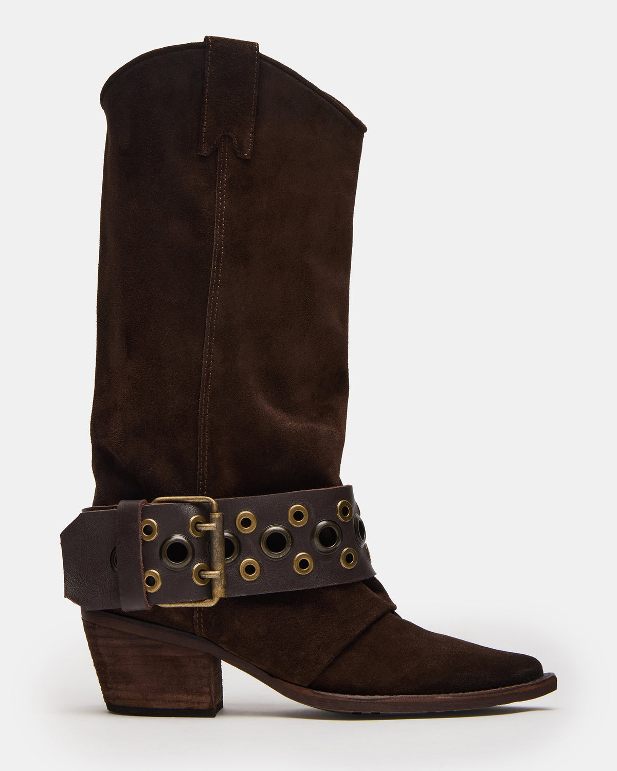 ASHWOOD Brown Suede Pointed-Toe Western Women's Boot | Steve Madden