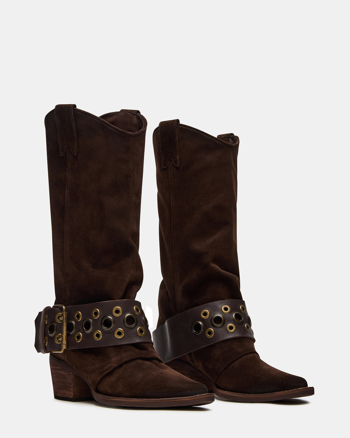 ASHWOOD Brown Suede Pointed-Toe Western Women's Boot | Steve Madden