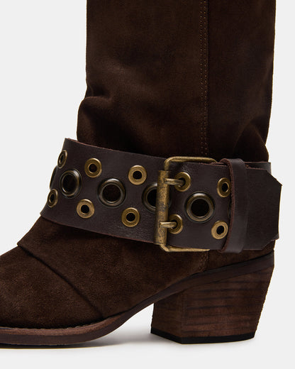 ASHWOOD Brown Suede Pointed-Toe Western Women's Boot | Steve Madden