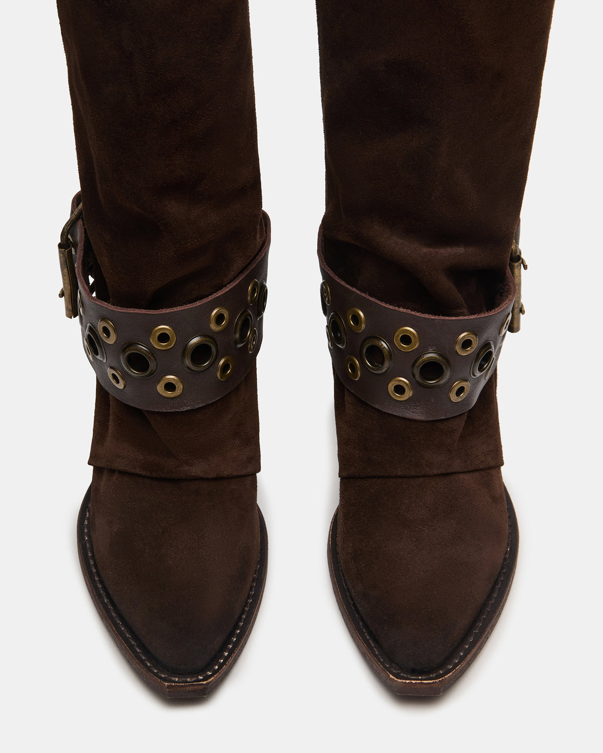 ASHWOOD Brown Suede Pointed-Toe Western Women's Boot | Steve Madden