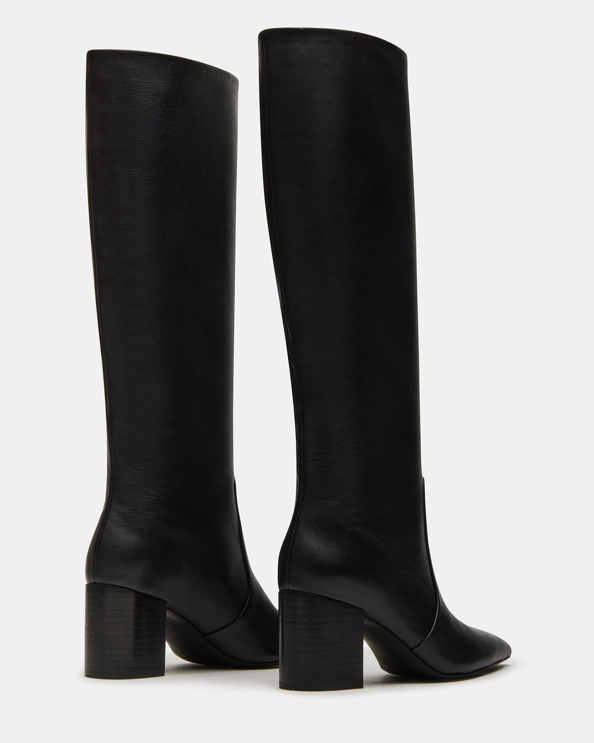 SKYLINE Black Leather Knee-High Pointed Toe Women's Boot | Steve Madden
