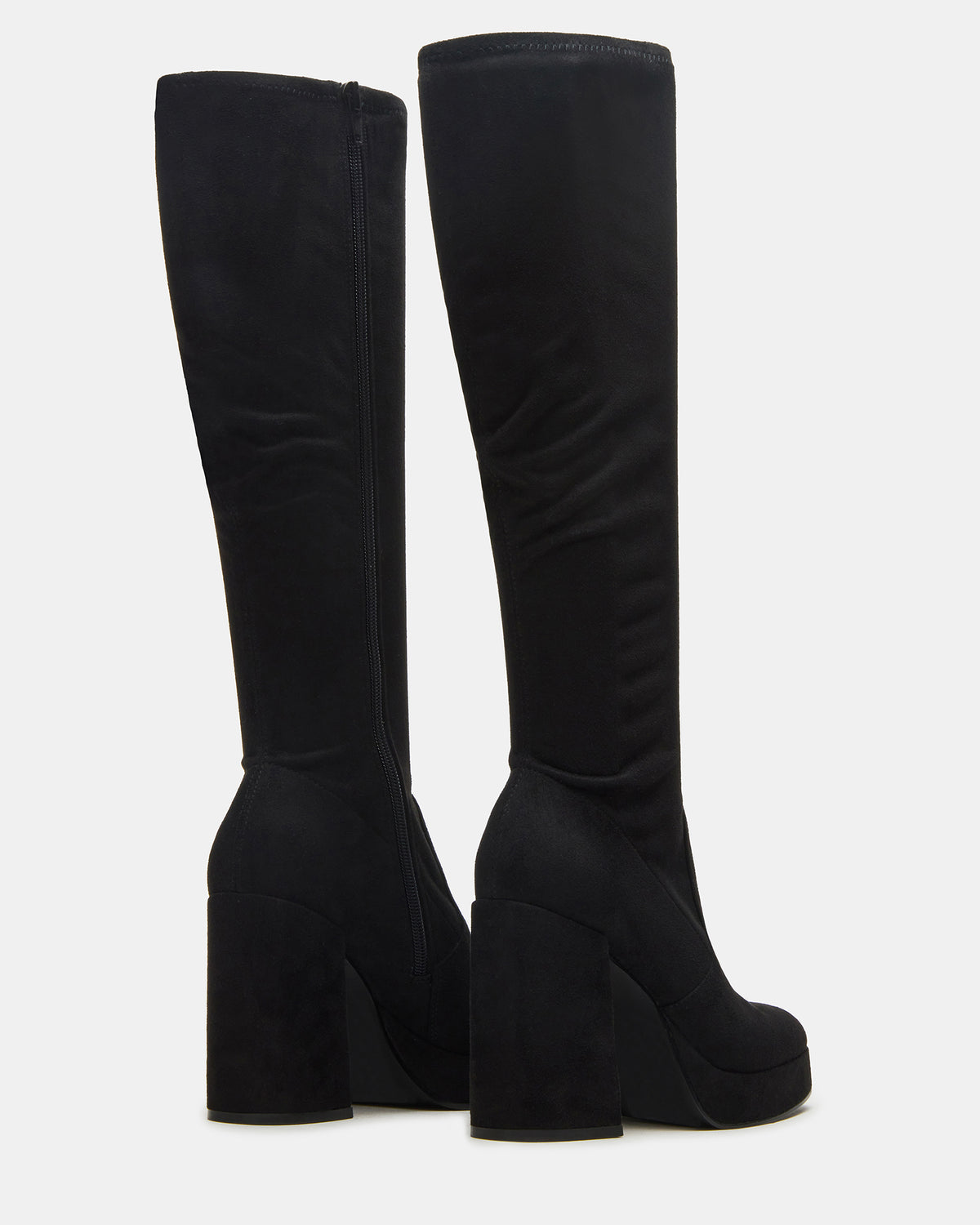 TWAIN Black Knee-High Block Heel Women's Boot | Steve Madden