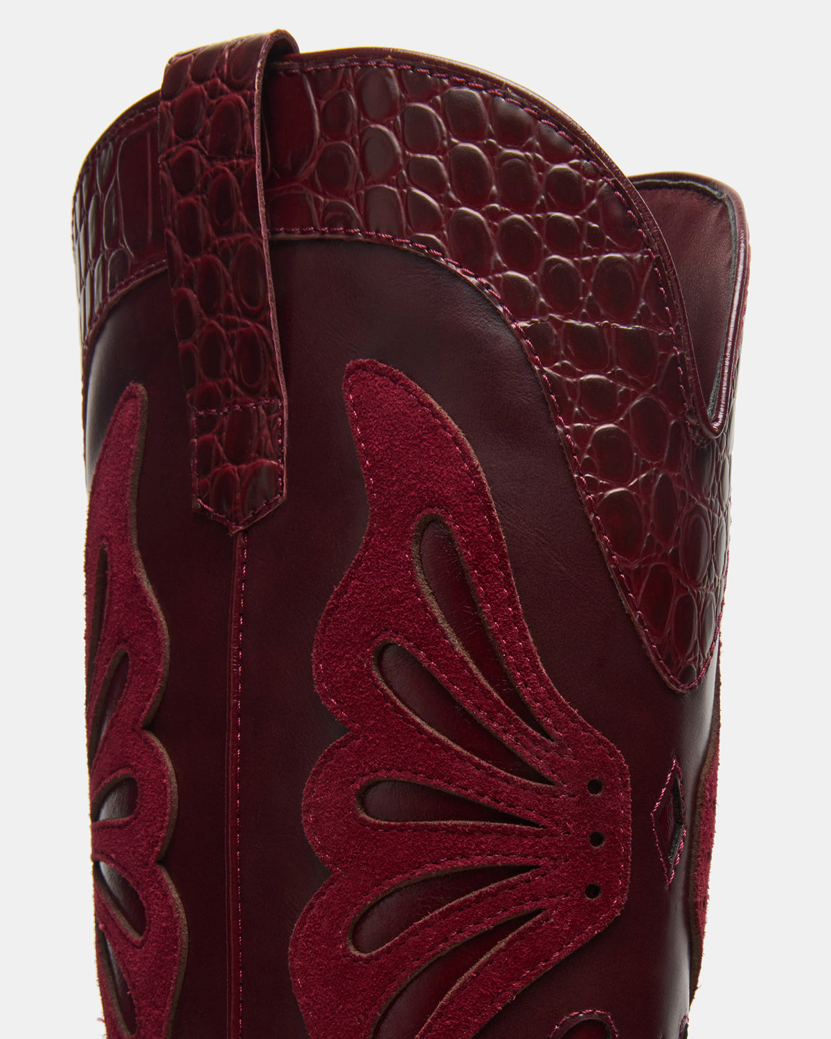 KAZ Burgundy Pointed-Toe Knee-High Block Heel Western Women's Boot | Steve Madden