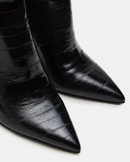 NITRO Black Eel Pointed-Toe Stiletto Heel Knee-High Women's Boots | Steve Madden