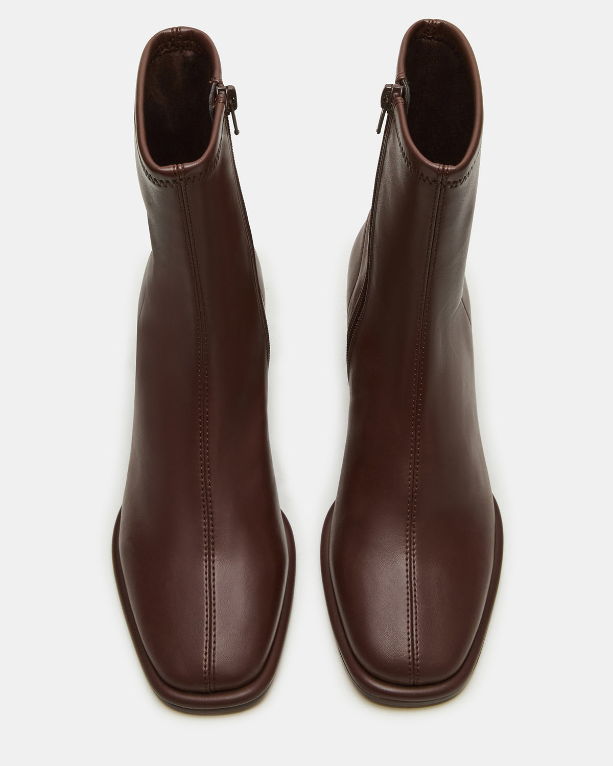 PAMMY Brown Square-Toe Block Heel Women's Ankle Boot | Steve Madden