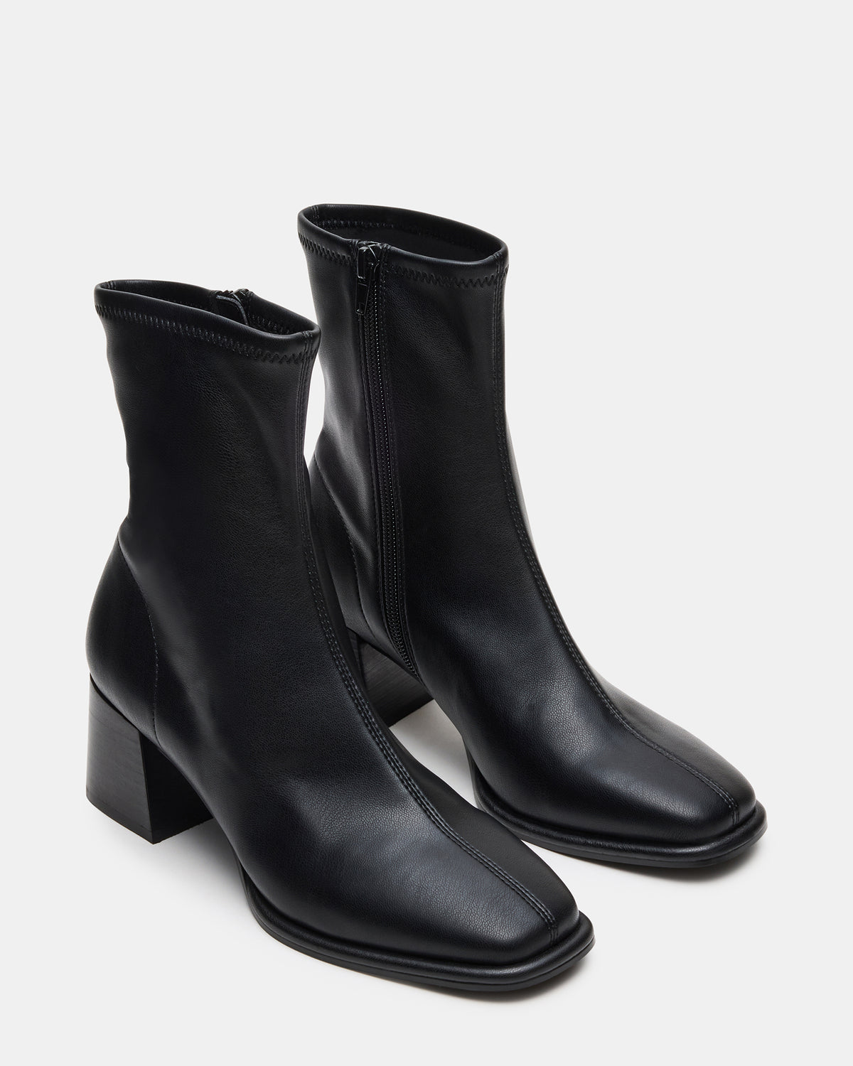 PAMMY Black Square-Toe Block Heel Women's Ankle Boot | Steve Madden