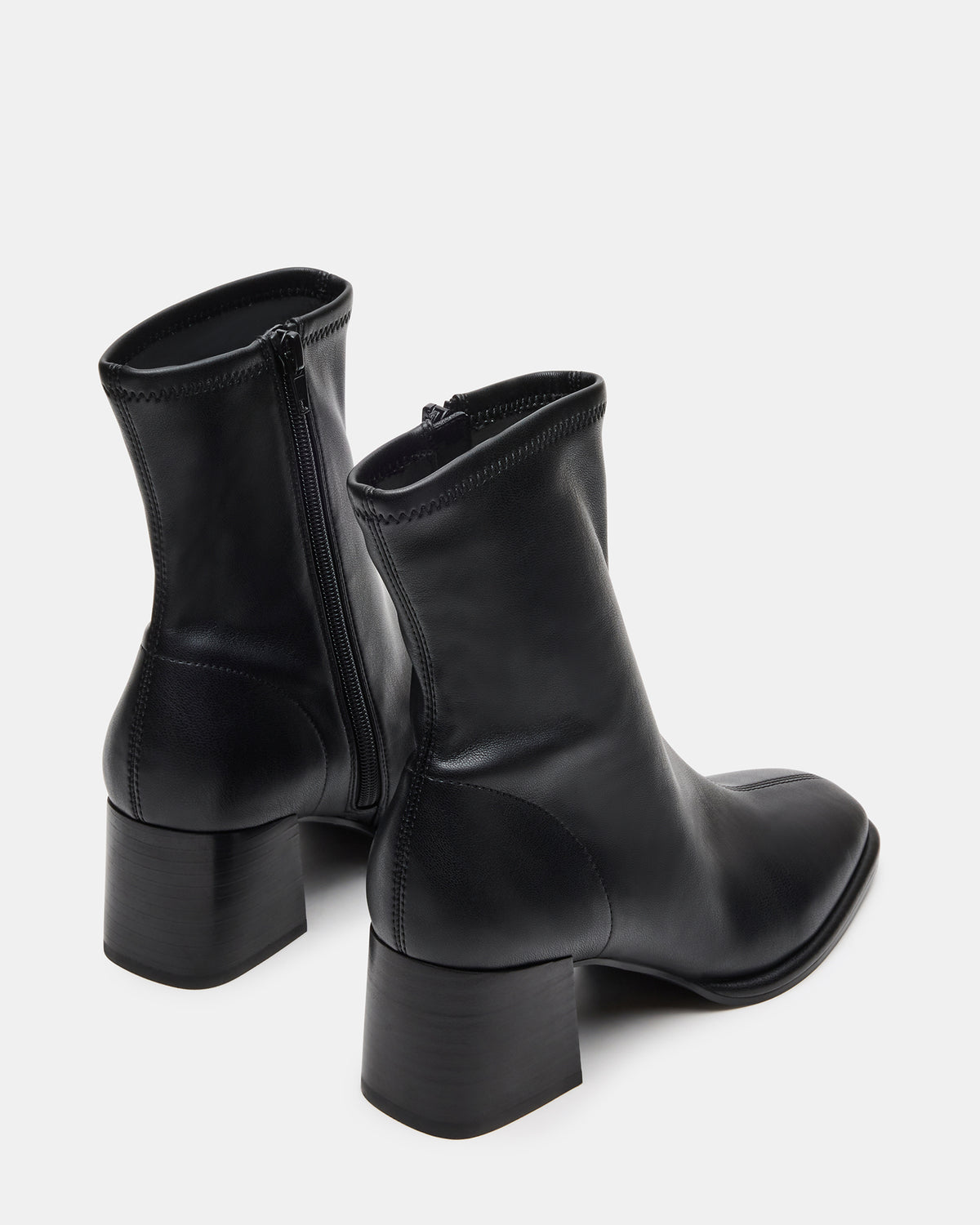 PAMMY Black Square-Toe Block Heel Women's Ankle Boot | Steve Madden