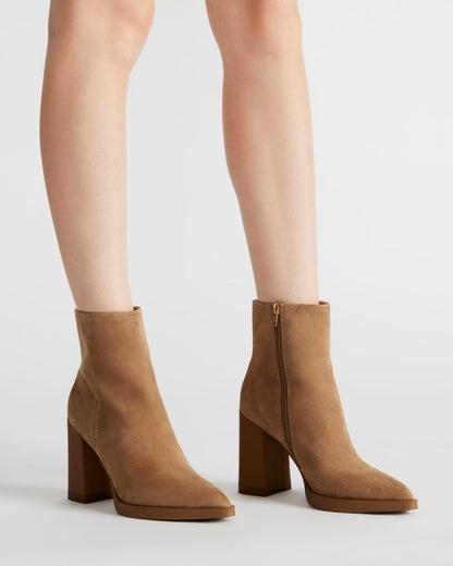 HARDEN Sand Suede Women's Pointed-Toe Ankle Boot | Steve Madden
