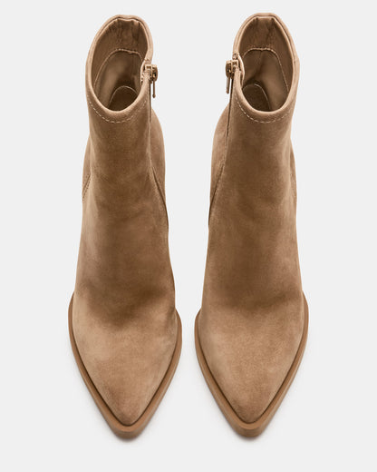 HARDEN Sand Suede Women's Pointed-Toe Ankle Boot | Steve Madden