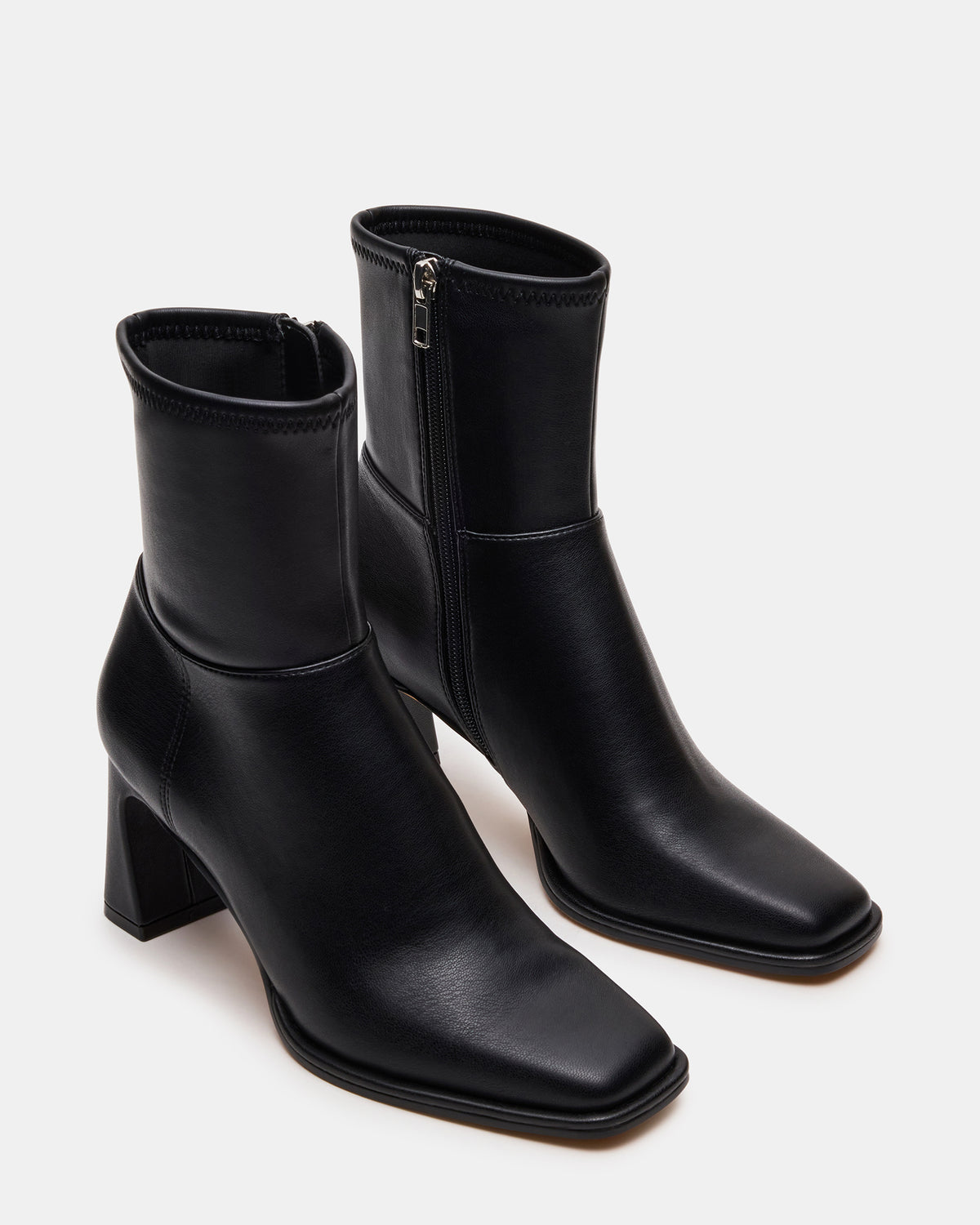 HARP Black Square-Toe Block Heel Women's Ankle Boot | Steve Madden