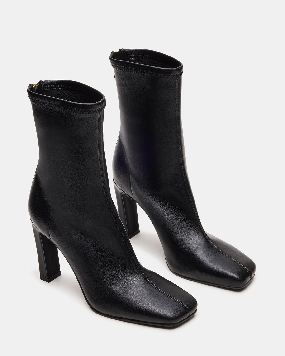 KHELAN Black Square-Toe Heeled Women's Ankle Boot | Steve Madden