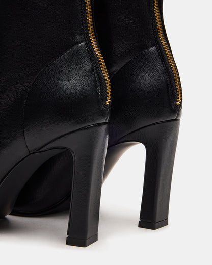KHELAN Black Square-Toe Heeled Women's Ankle Boot | Steve Madden