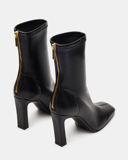 KHELAN Black Square-Toe Heeled Women's Ankle Boot | Steve Madden