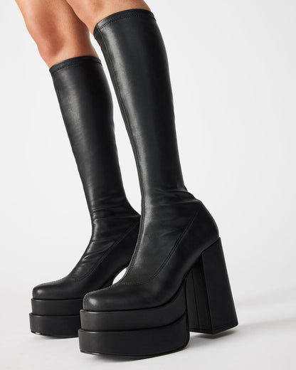 CYPRESS Black Women's Platform Vegan Leather Boots | Steve Madden