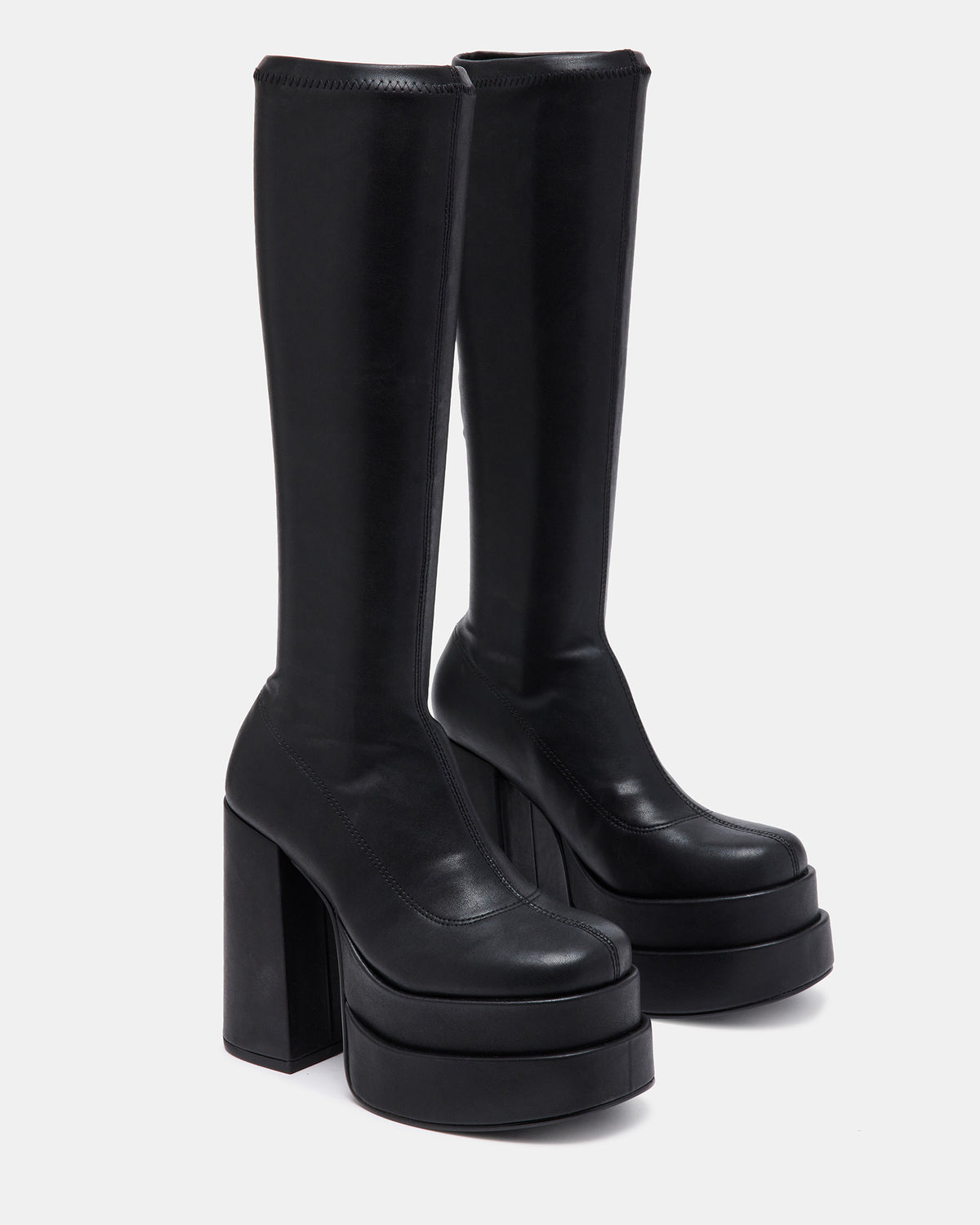 CYPRESS Black Women's Platform Vegan Leather Boots | Steve Madden