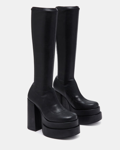CYPRESS Black Women's Platform Vegan Leather Boots | Steve Madden