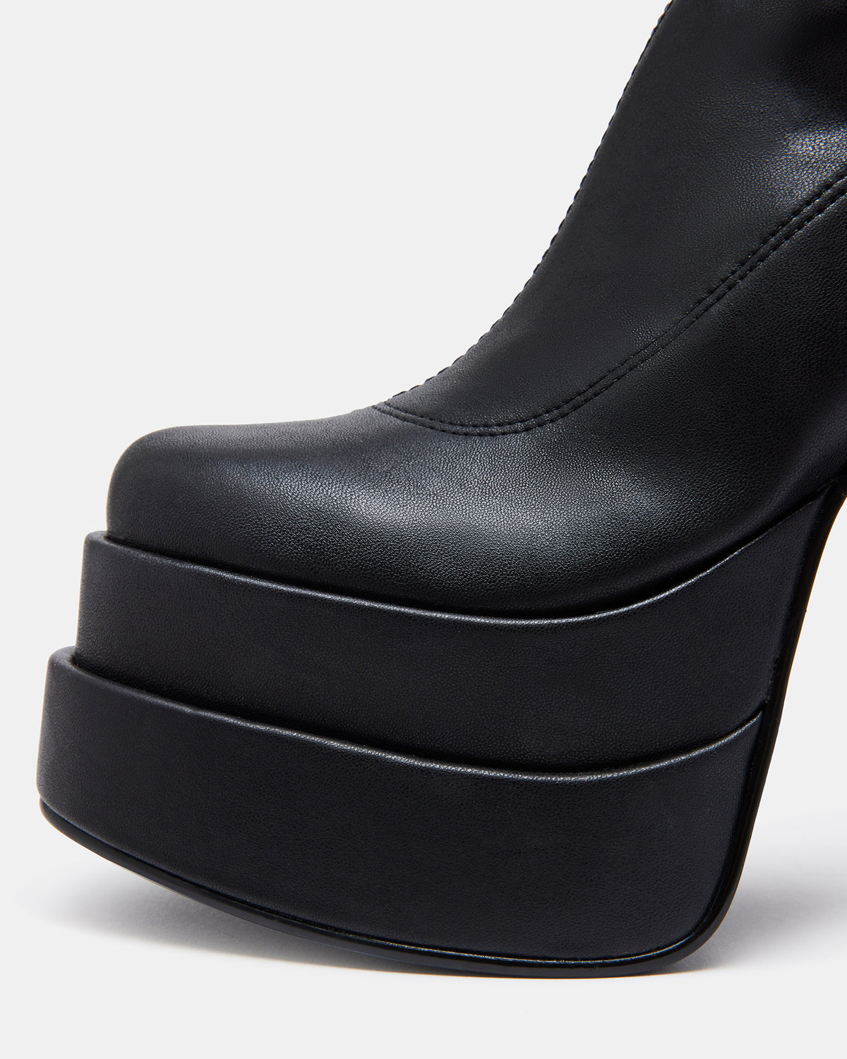 CYPRESS Black Women's Platform Vegan Leather Boots | Steve Madden