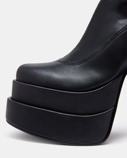 CYPRESS Black Women's Platform Vegan Leather Boots | Steve Madden