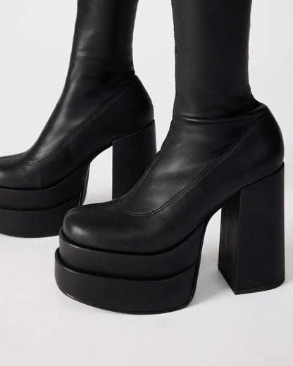 CYPRESS Black Women's Platform Vegan Leather Boots | Steve Madden