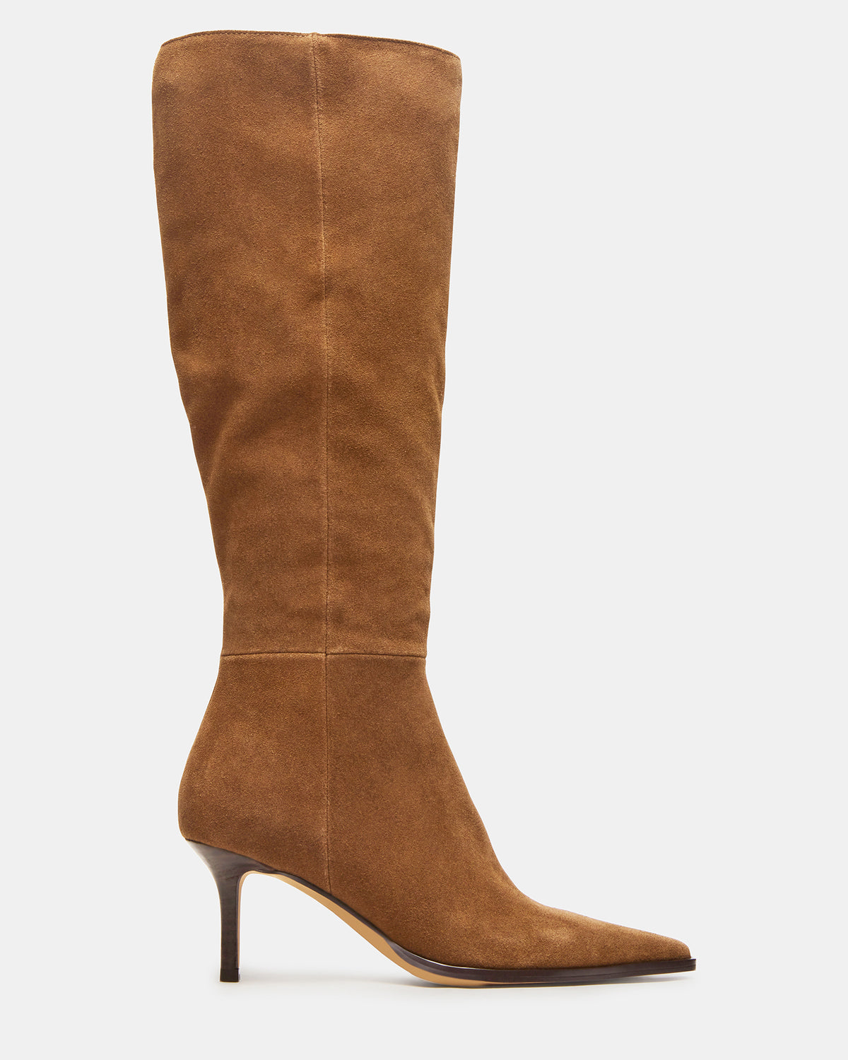 LINGO Chestnut Suede Pointed-Toe Knee-High Women's Boot | Steve Madden