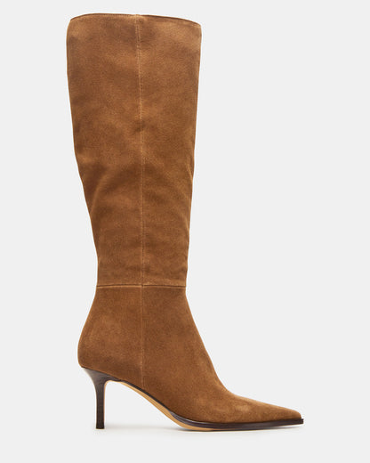 LINGO Chestnut Suede Pointed-Toe Knee-High Women's Boot | Steve Madden