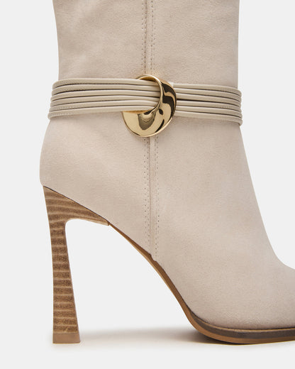 KYNDALL Bone Suede Pointed-Toe Stiletto Heeled Knee-High Women's Boot | Steve Madden
