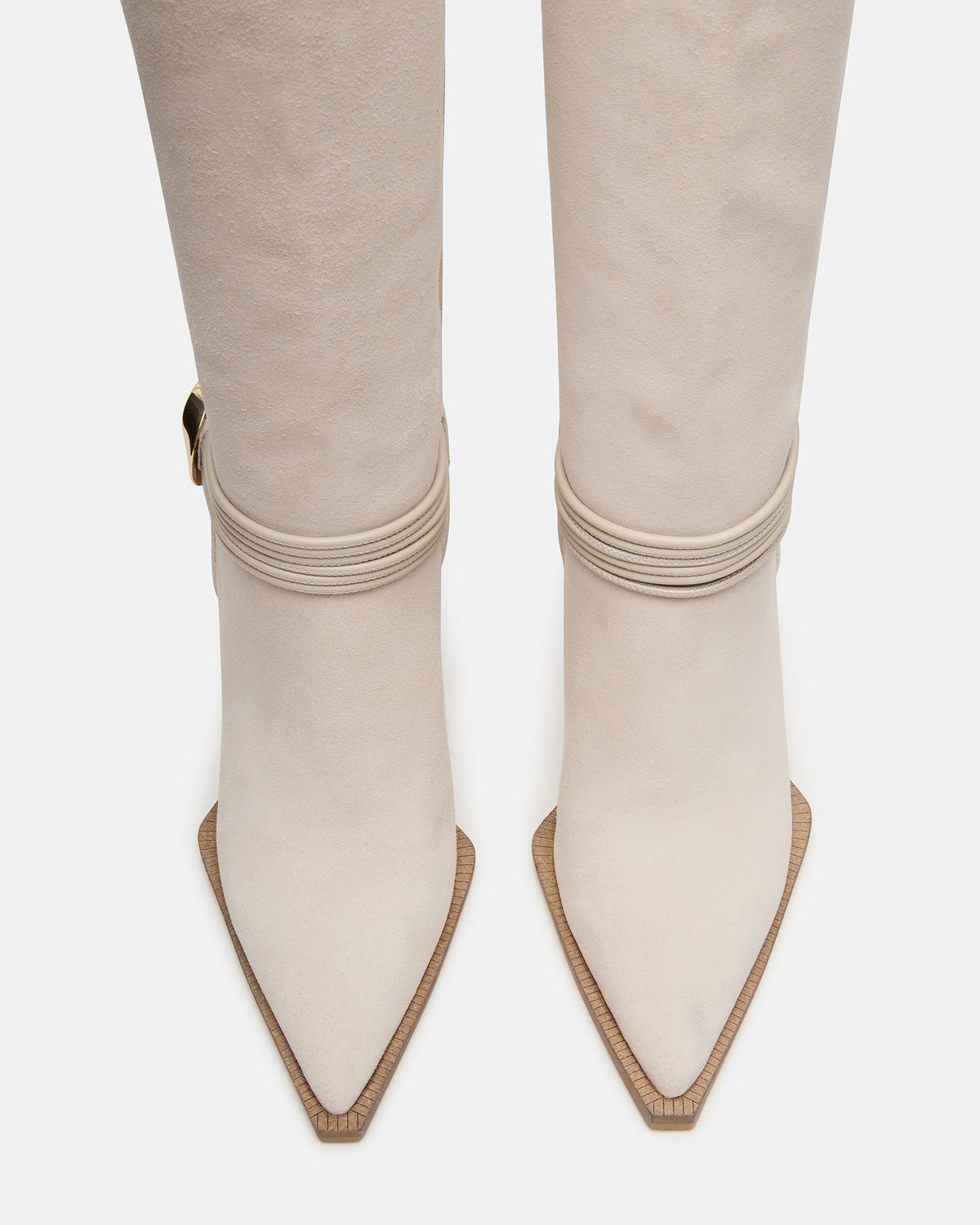 KYNDALL Bone Suede Pointed-Toe Stiletto Heeled Knee-High Women's Boot | Steve Madden