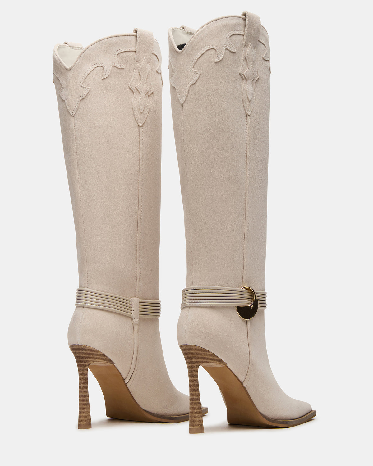 KYNDALL Bone Suede Pointed-Toe Stiletto Heeled Knee-High Women's Boot | Steve Madden