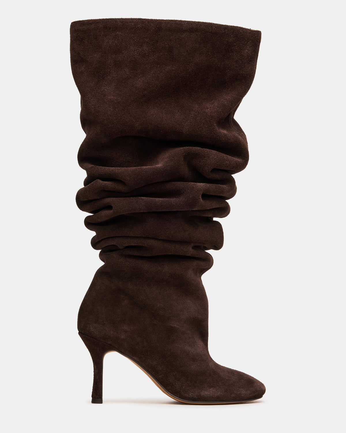 ALLISON Brown Suede Over-The-Knee Heeled Women's Boot | Steve Madden