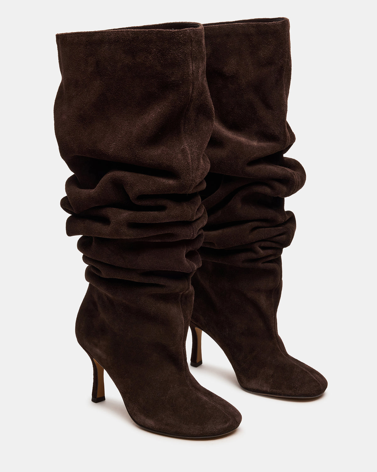 ALLISON Brown Suede Over-The-Knee Heeled Women's Boot | Steve Madden