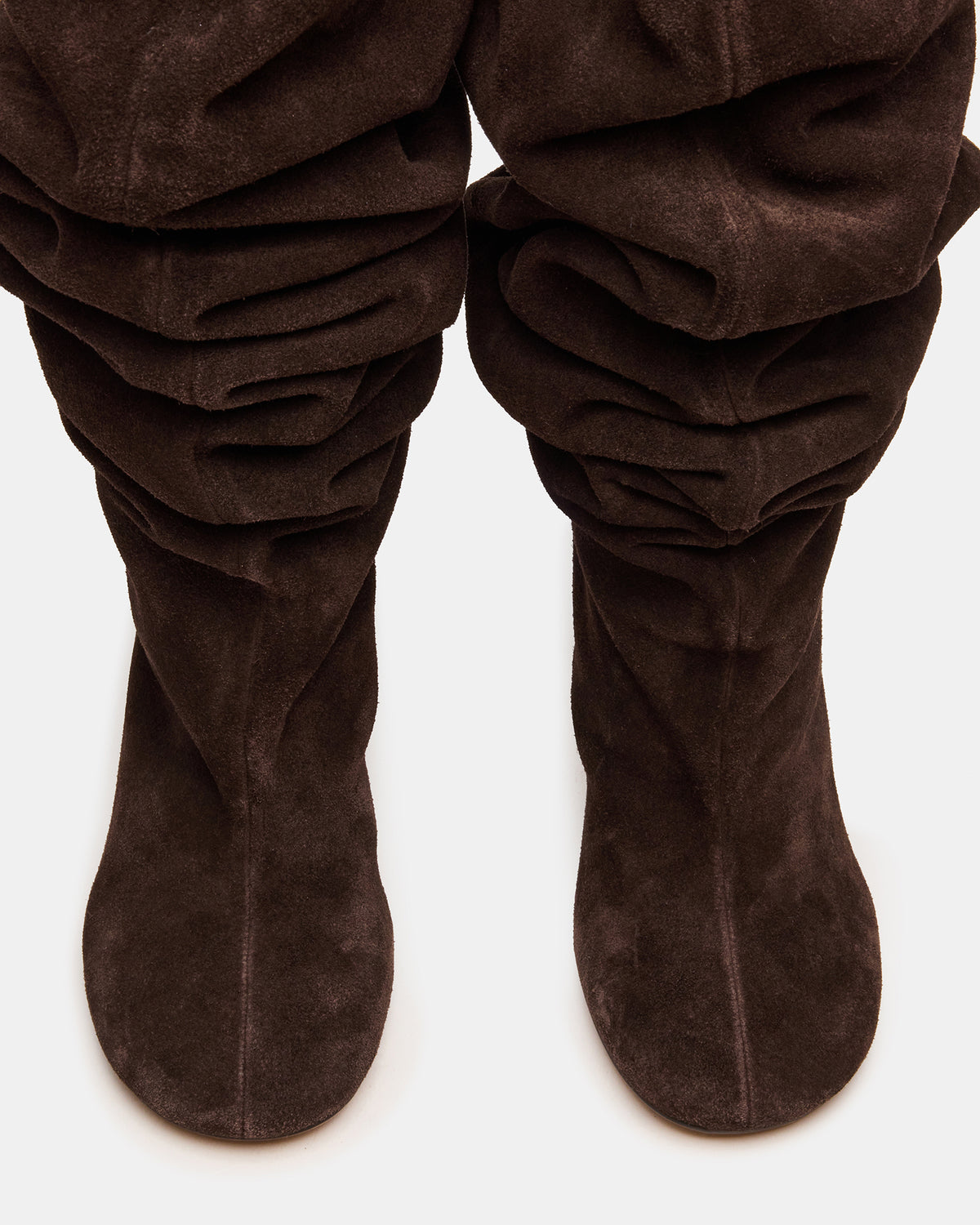 ALLISON Brown Suede Over-The-Knee Heeled Women's Boot | Steve Madden