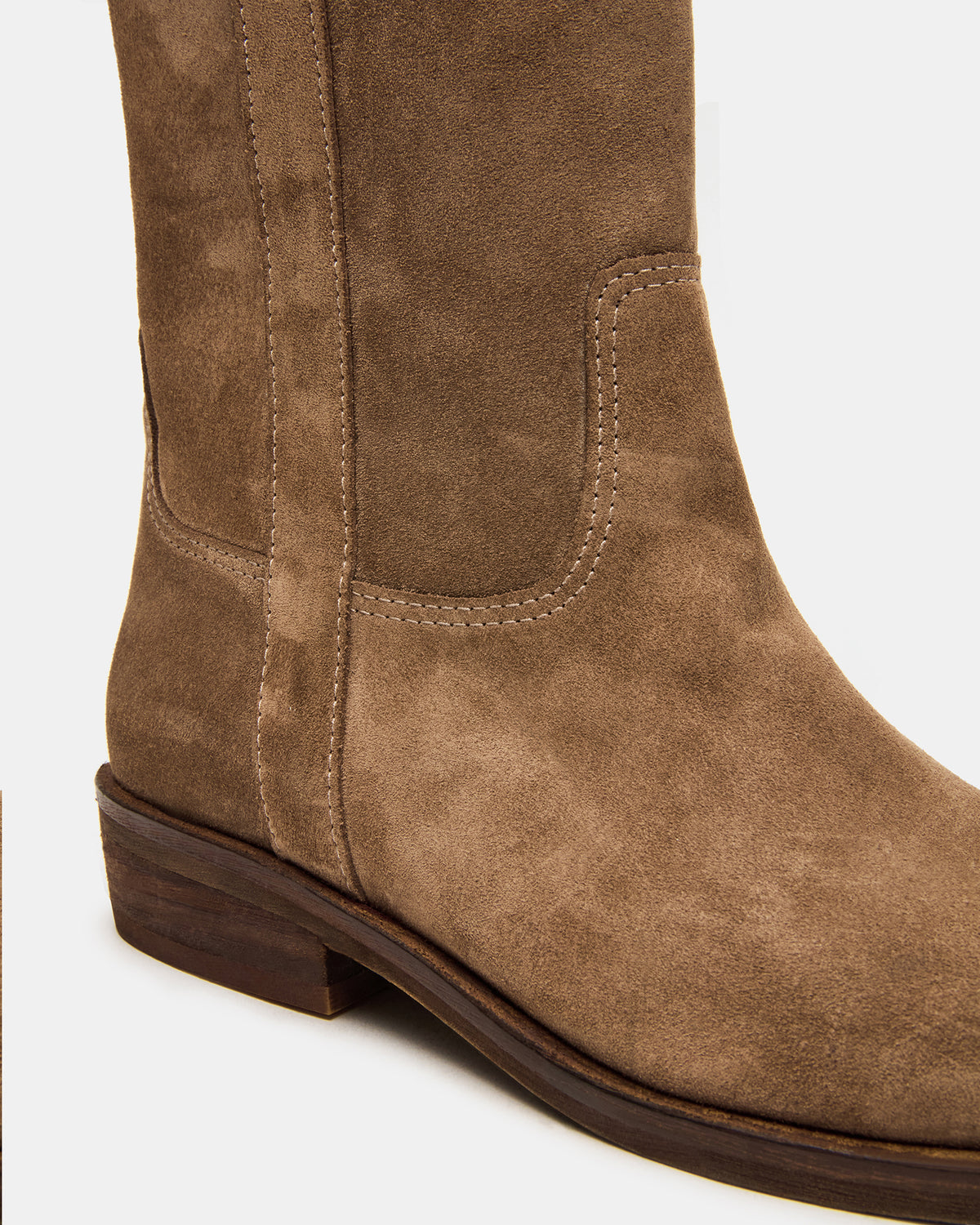 DUNSTER Chestnut Suede Wood Bottom Women's Boot | Steve Madden
