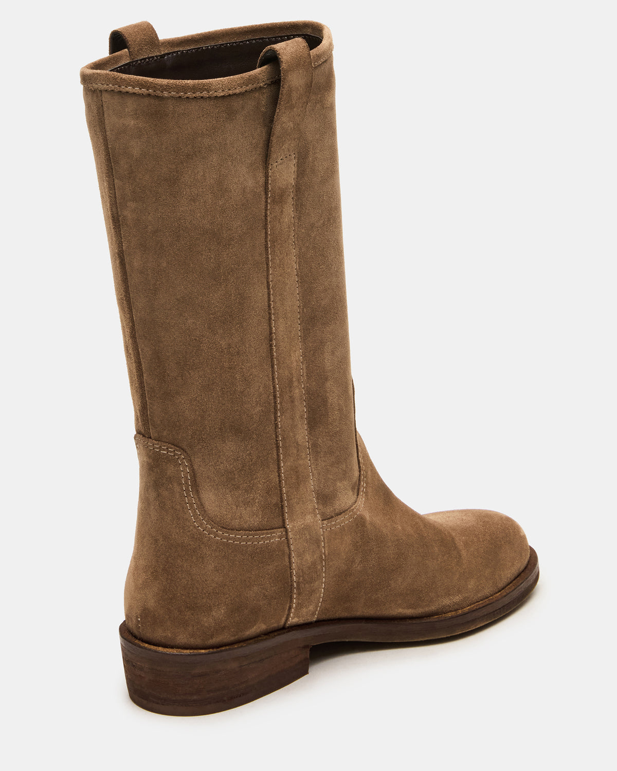 DUNSTER Chestnut Suede Wood Bottom Women's Boot | Steve Madden