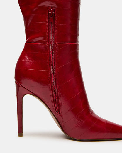 NITRO Red Eel Pointed-Toe Stiletto Heel Knee-High Women's Boots | Steve Madden
