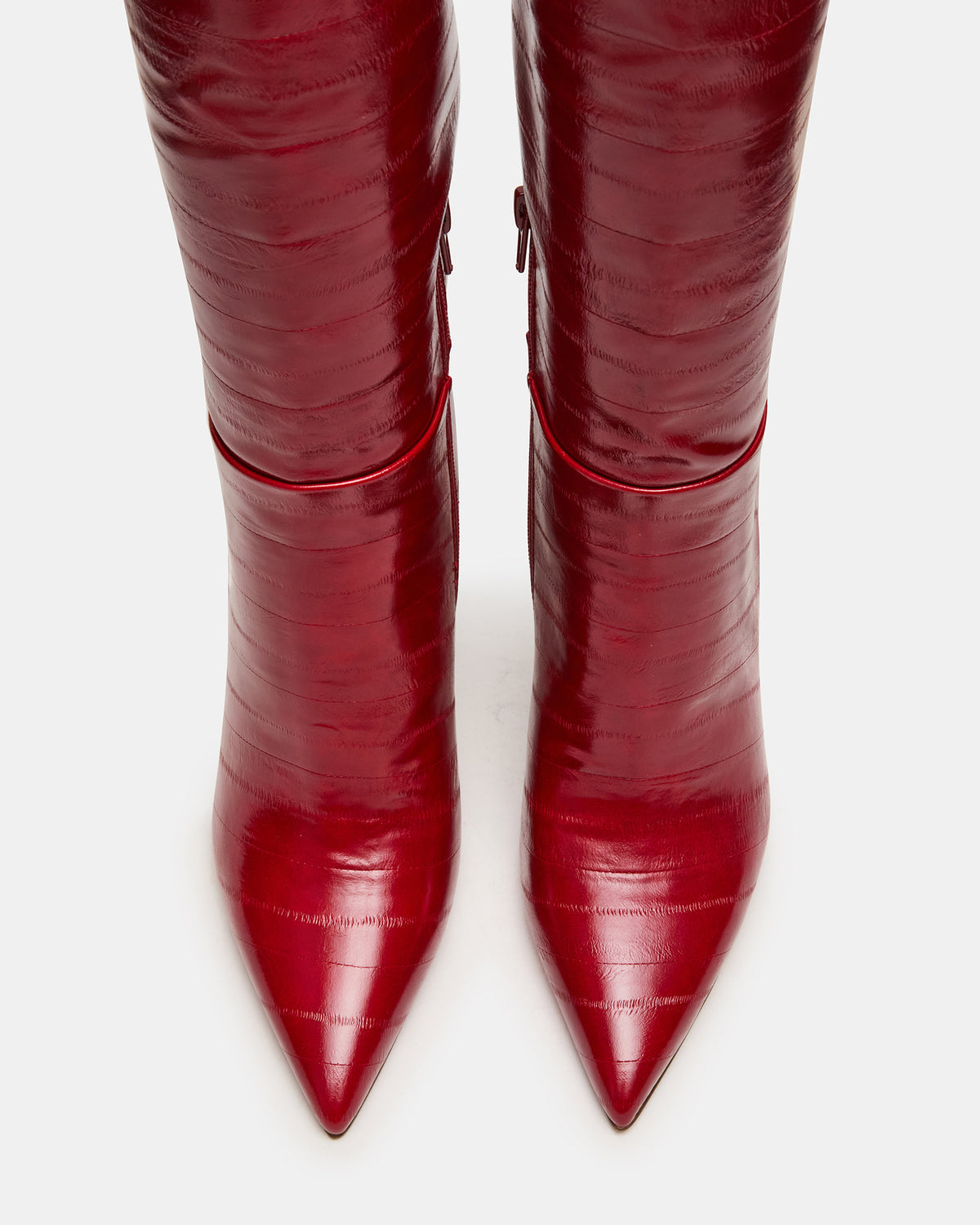 NITRO Red Eel Pointed-Toe Stiletto Heel Knee-High Women's Boots | Steve Madden