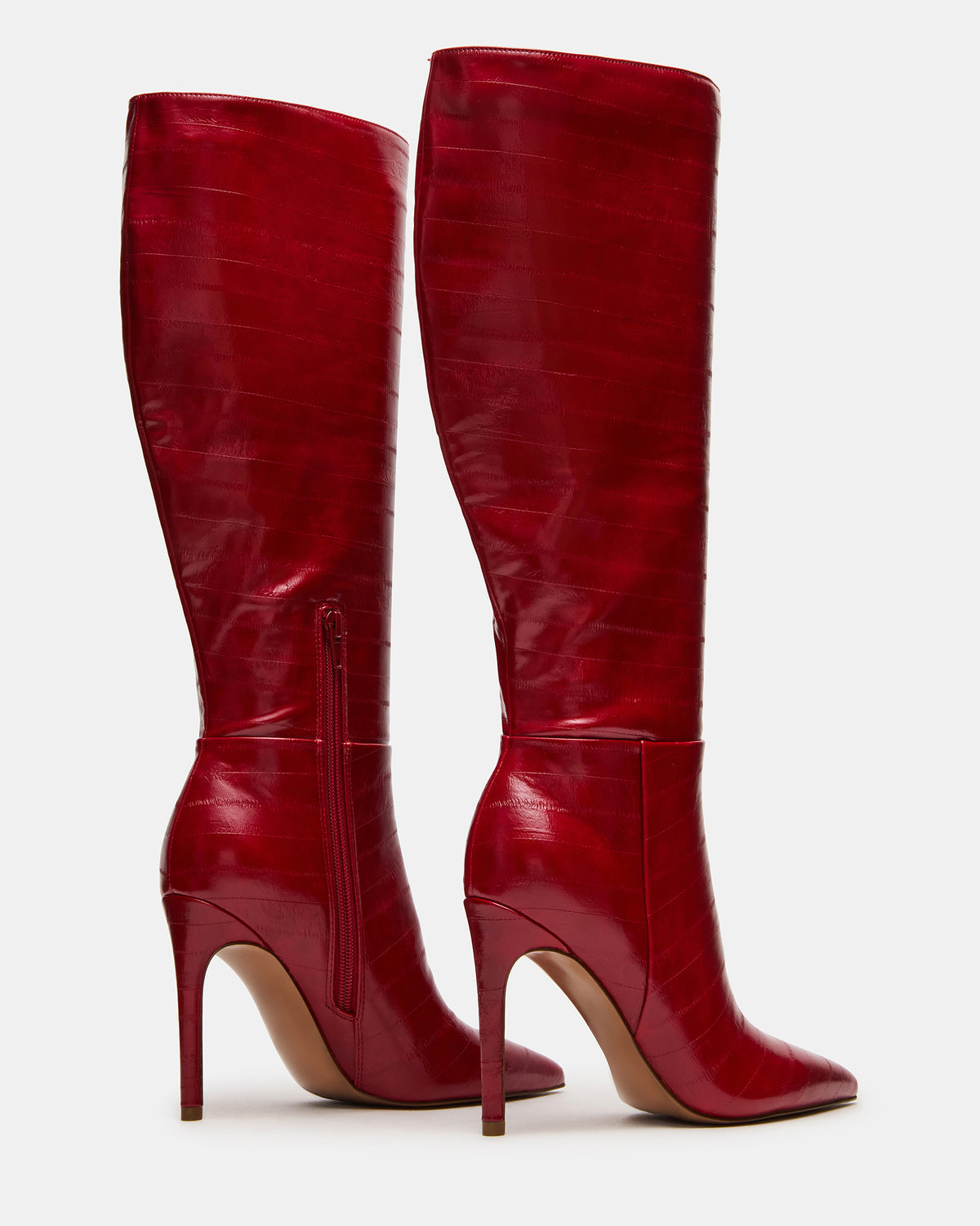 NITRO Red Eel Pointed-Toe Stiletto Heel Knee-High Women's Boots | Steve Madden
