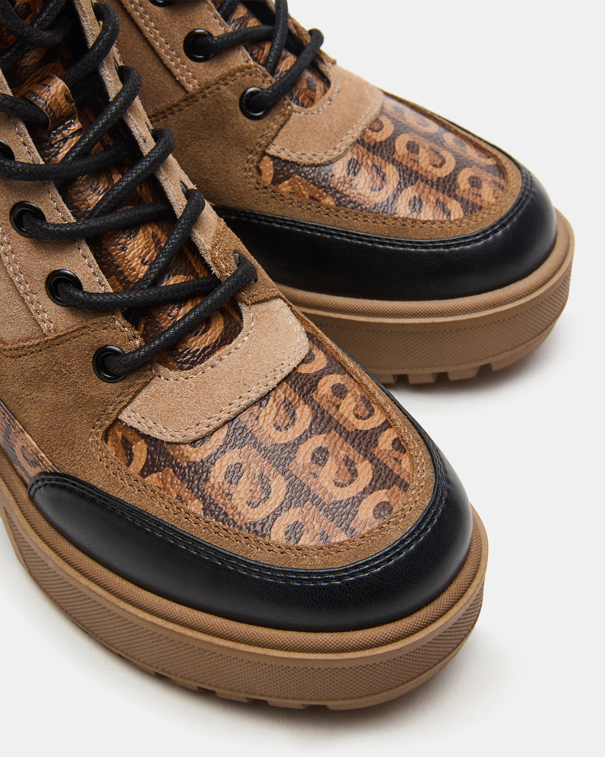 HIKER Tan Multi Platform Lug Lace-Up Women's Anke Boot | Steve Madden
